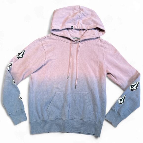 Volcom Vol Stone Pink Blue Tie Dye Hoodie Sweatshirt Size S (4/6) - Picture 1 of 5